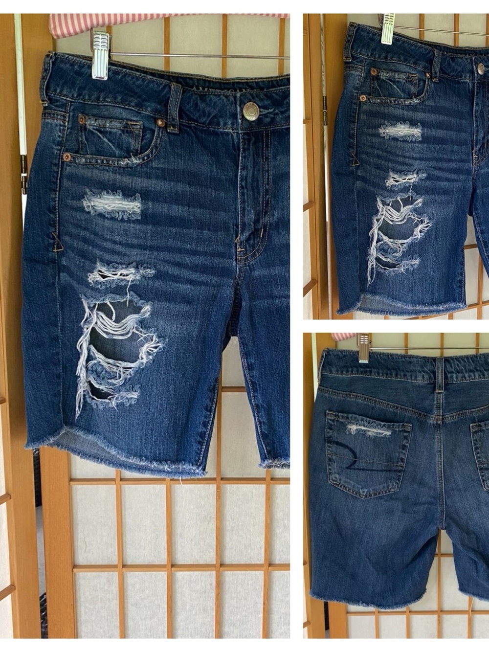 American Eagle Outfitters Distressed Tomgirl Bermuda Jean Shorts SZ 10